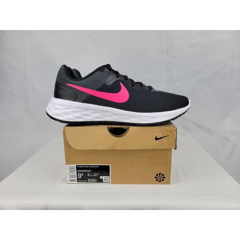 Nike Revolution 6 Next Neture Black Hyper Pink Shoes Womens Size 9.5 DC3729-002 - Picture 1 of 10